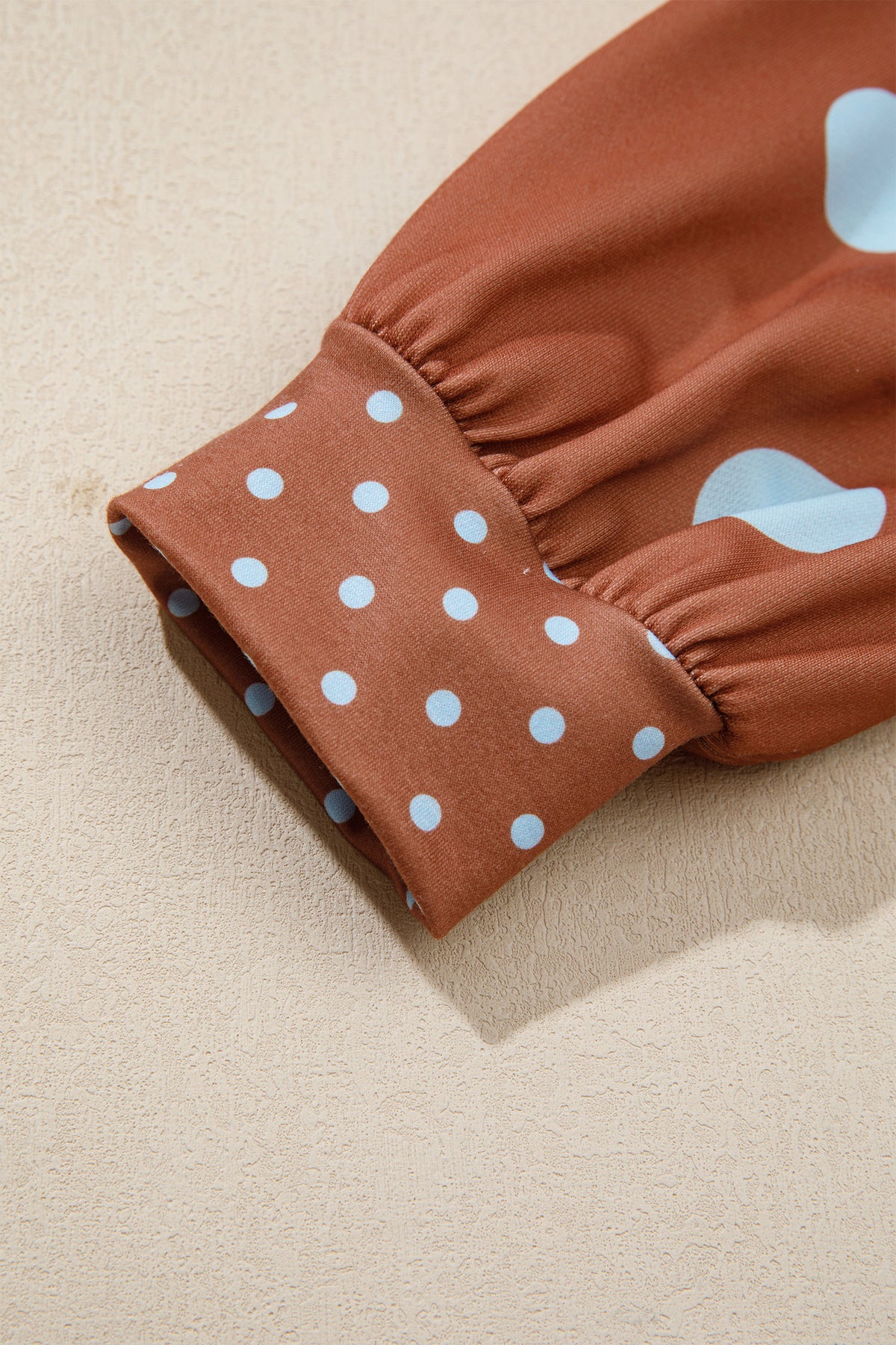 Red Polka Dot Print Contrast Detail Oversized Tunic Sweatshirt