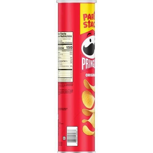 Pringles Potato Crisps Chips, Lunch Snacks, On-The-Go Snacks, Party Stack, Original, 6.8Oz Can (1 Can)
