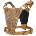 Premium Floral Tooled Gaucho Leather Padded Dog Pulling Harness