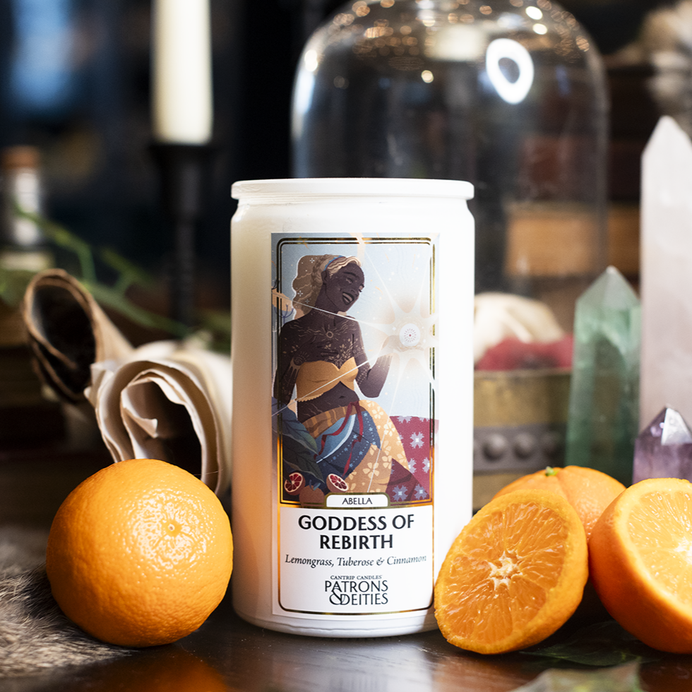 Cantrip Candles - Abella, Goddess of Rebirth 16 oz.