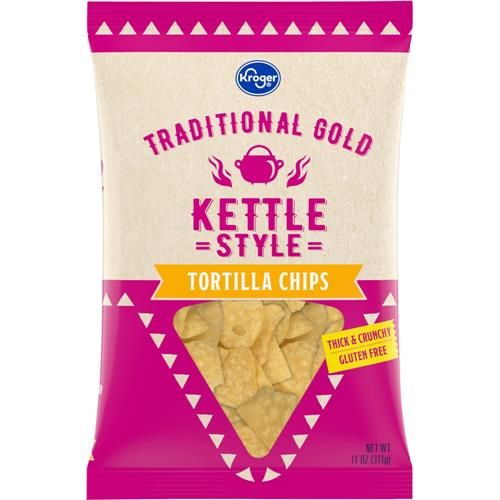 Kroger Traditional Gold Kettle Style Tortilla Chips 11 oz
