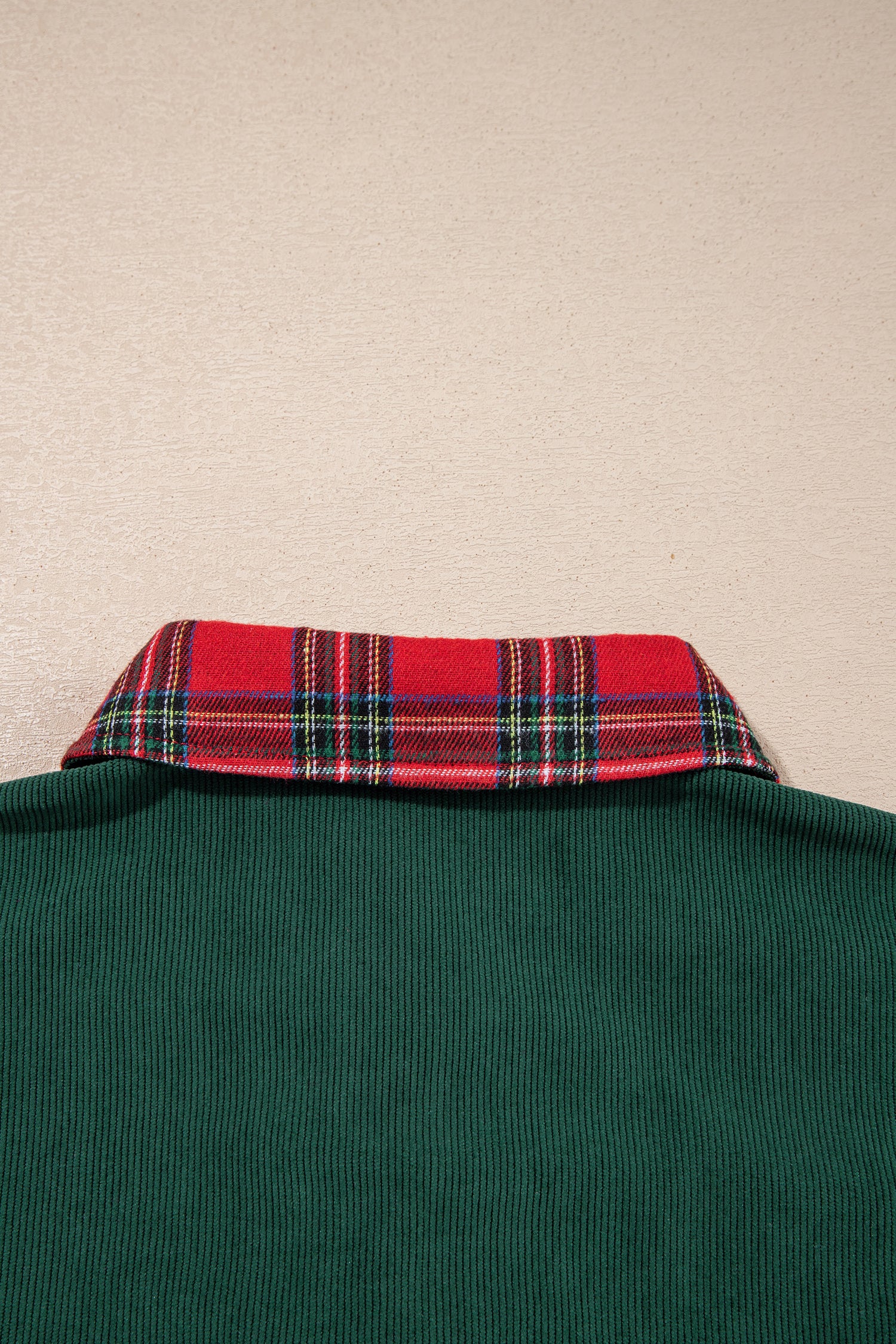 Blackish Green Plaid Pocket Button Long Sleeve Shift Shacket