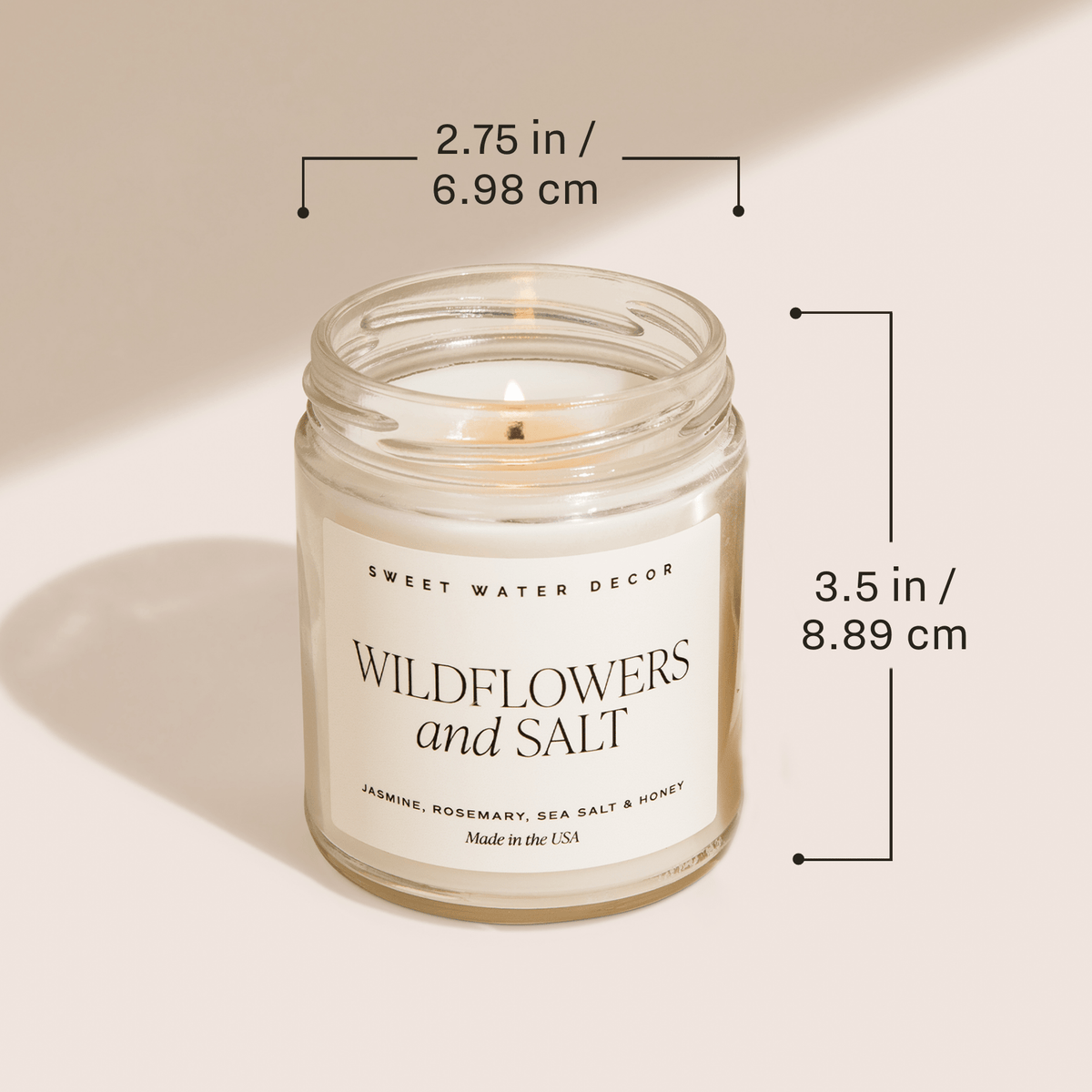 With Love Soy Patterned Candle - Clear Jar - 9 oz