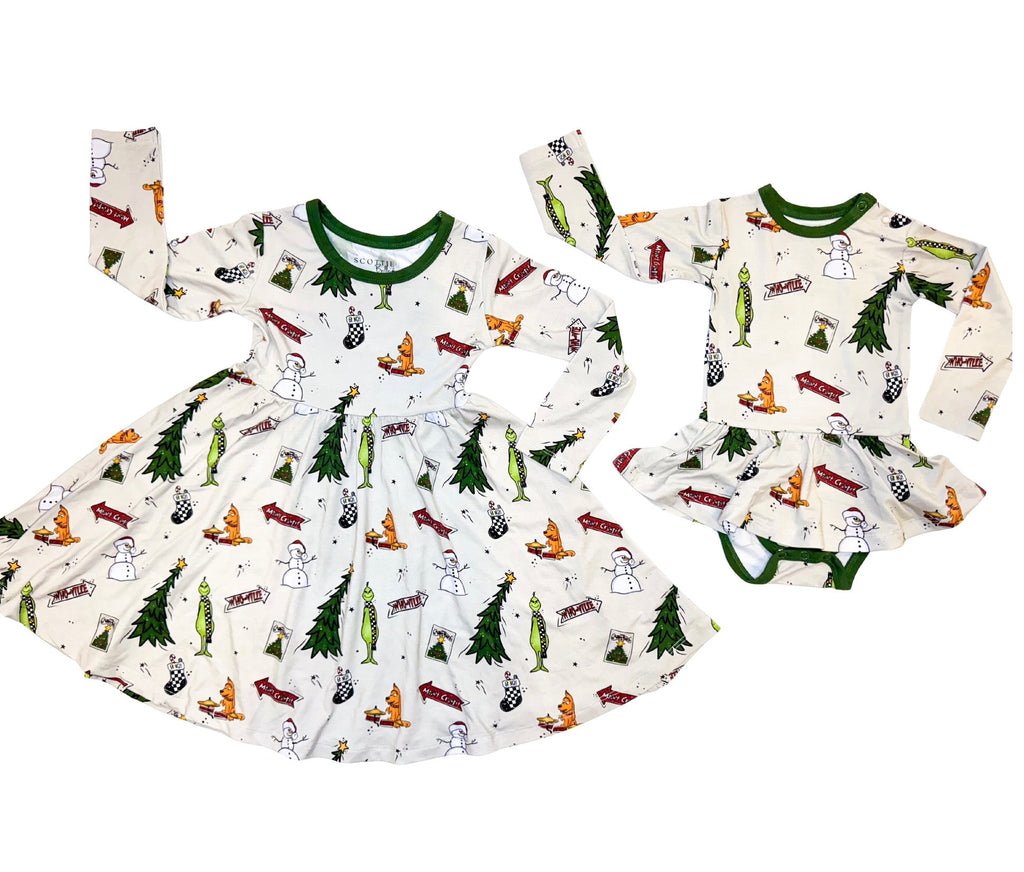 "Holiday Hooby Whaty" Bodysuit Dress