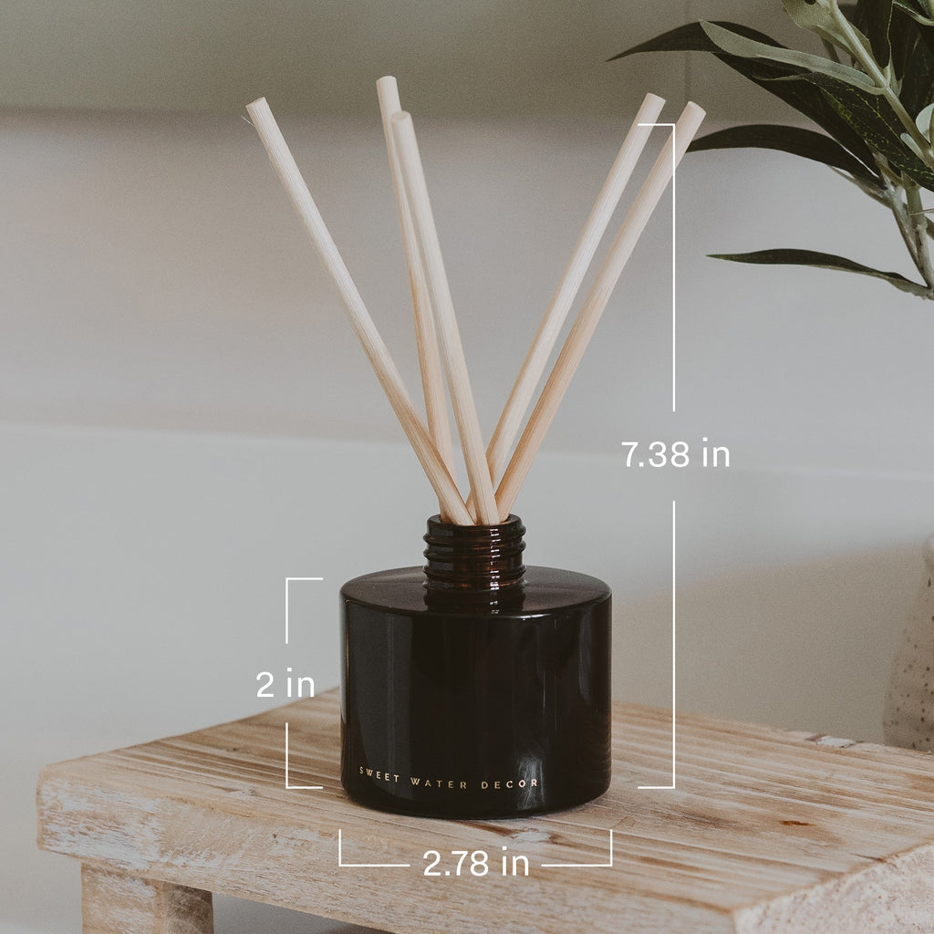 Warm and Cozy Amber Tinted Glass Jar Reed Diffuser
