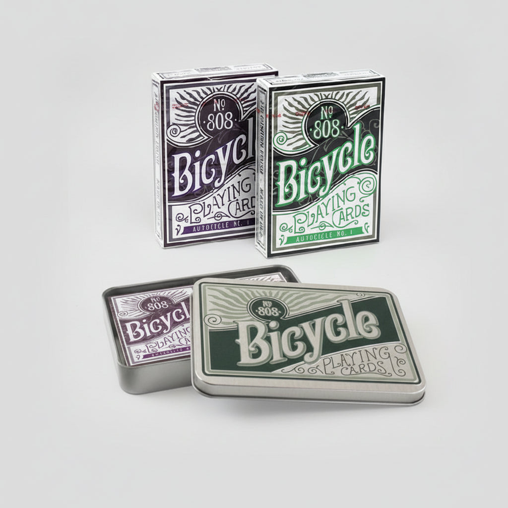 Bicycle Autocycle No. 1 in Collector's Tin – 2-Deck Set  (Purple & Green)