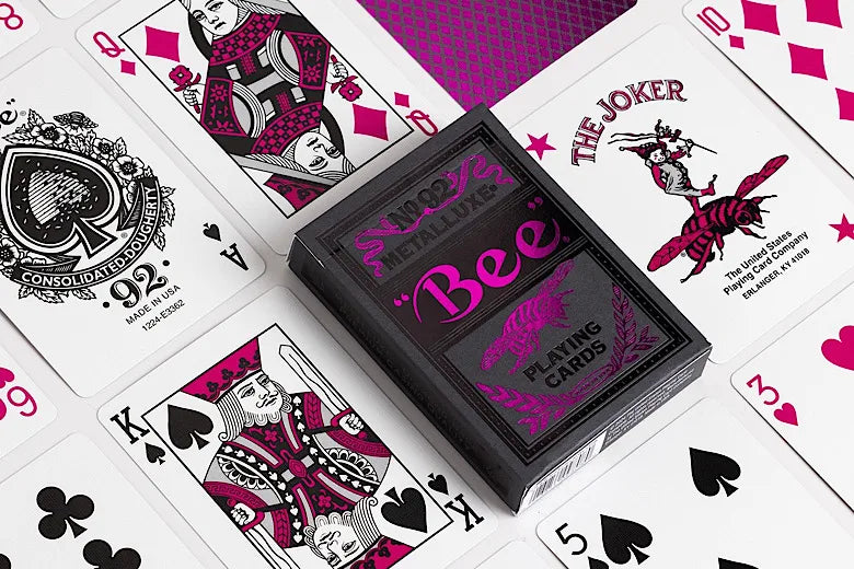 Bee Metalluxe Magenta Playing Cards – Rare Premium Foil Deck