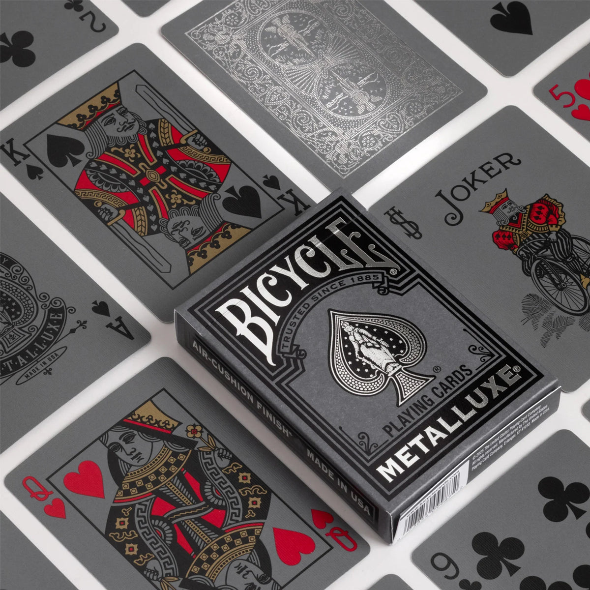 Bicycle Black and Silver Metalluxe Playing Cards – Premium Foil Edition