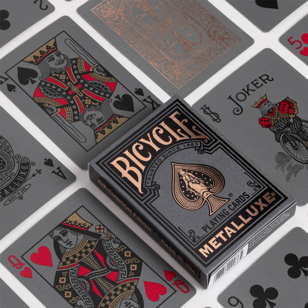 Bicycle Black and Rose Gold Metalluxe Playing Cards – Premium Foil Edition