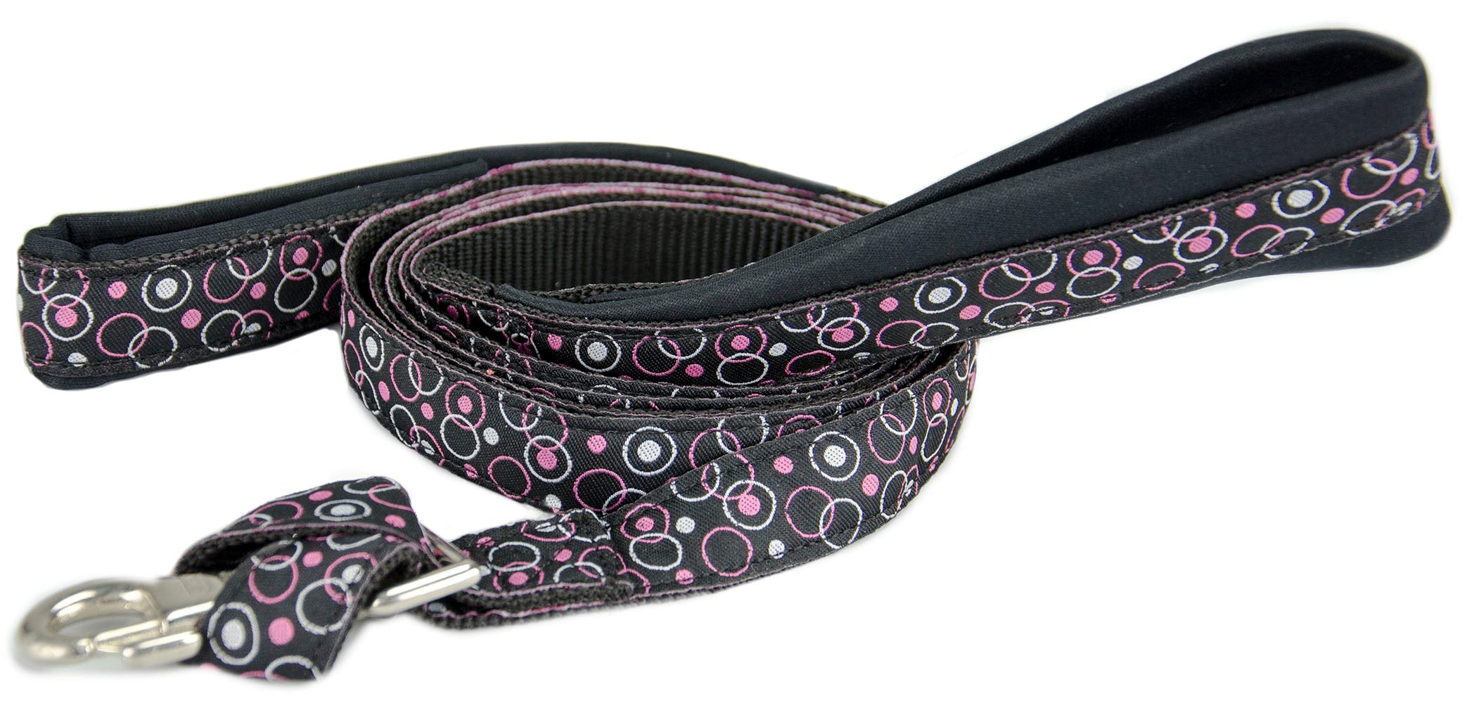 Padded Double Handle Patterned Dog Leash with Warranted Snap 1" X 4'
