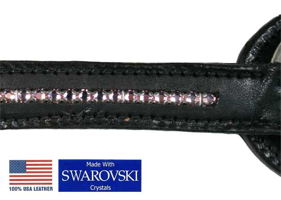Tahoe Black Diamond Crystal  Breast Collar USA Leather