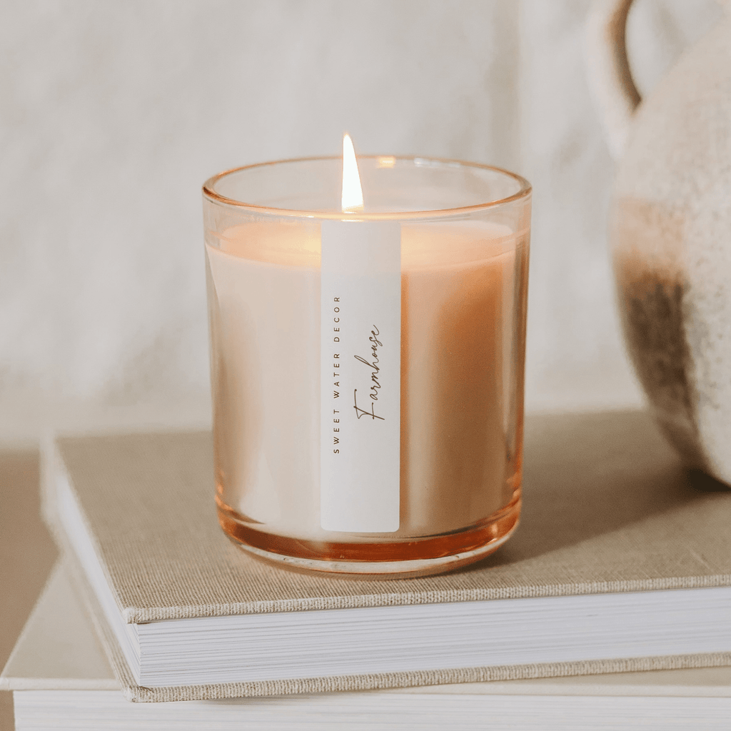 Farmhouse Soy Candle - Tinted Glass Jar - 12 oz