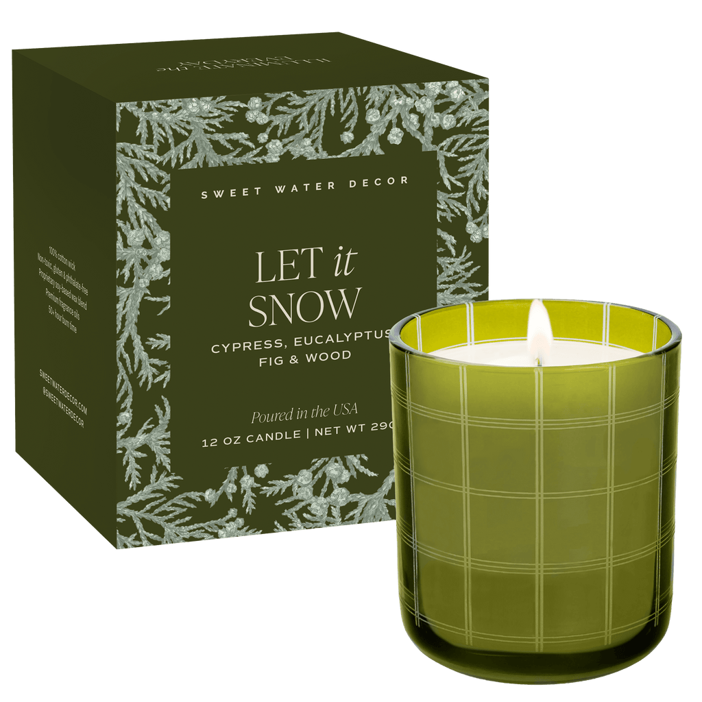 Let It Snow Soy Candle - Boxed Tinted Glass Jar - 12 oz