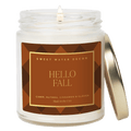 Hello Fall Soy Candle - Patterned 9 oz - Clear Jar
