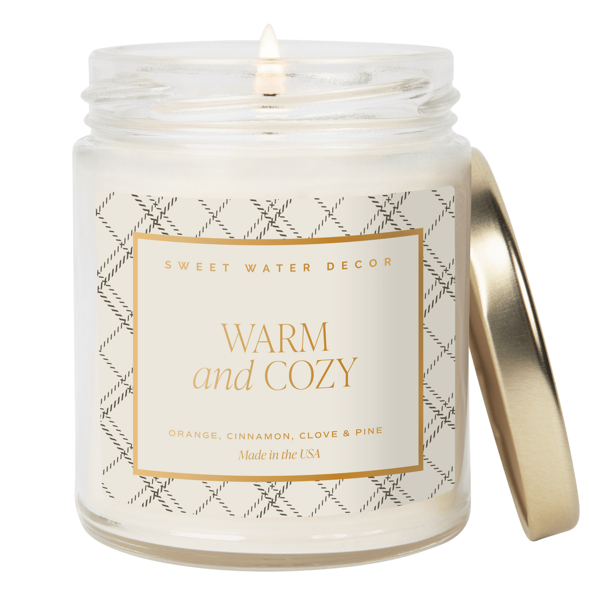 Warm and Cozy Soy Candle - Clear Jar - 9 oz