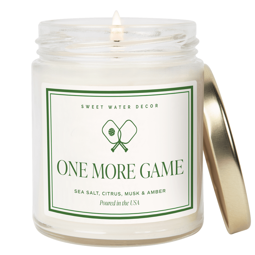 One More Pickleball Game Soy Candle - Clear Jar - 9 oz