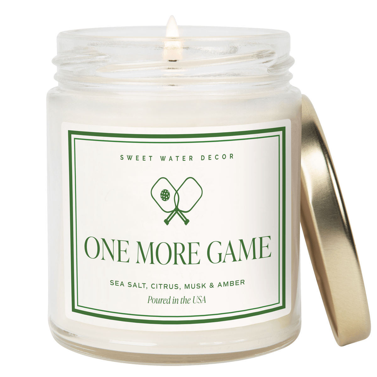 One More Pickleball Game Soy Candle - Clear Jar - 9 oz
