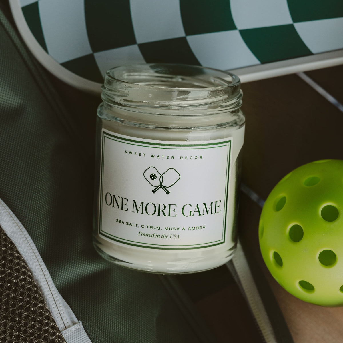 One More Pickleball Game Soy Candle - Clear Jar - 9 oz