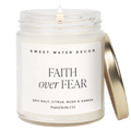 Faith Over Fear Soy Candle - Clear Jar - 9 oz