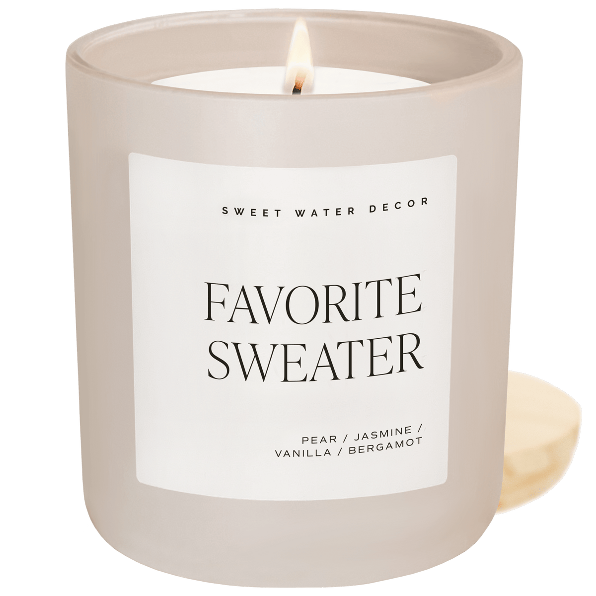 Favorite Sweater Soy Candle - Tan Matte Jar - 15 oz (Cashmere and Vanilla)