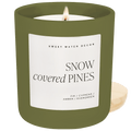 Snow Covered Pines Soy Candle - Olive Matte Jar - 15 oz