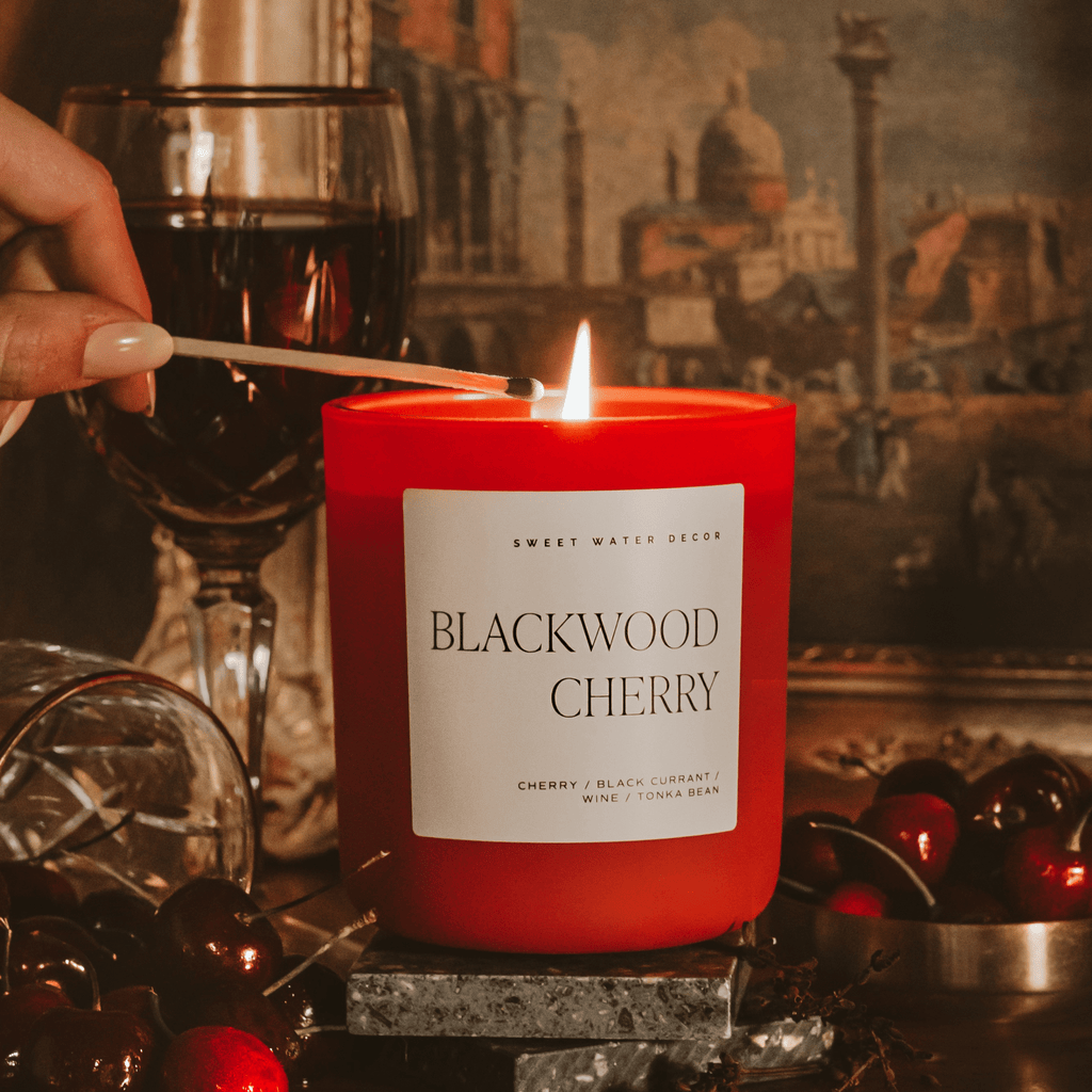Blackwood Cherry Soy Candle - Red Matte Jar - 15 oz