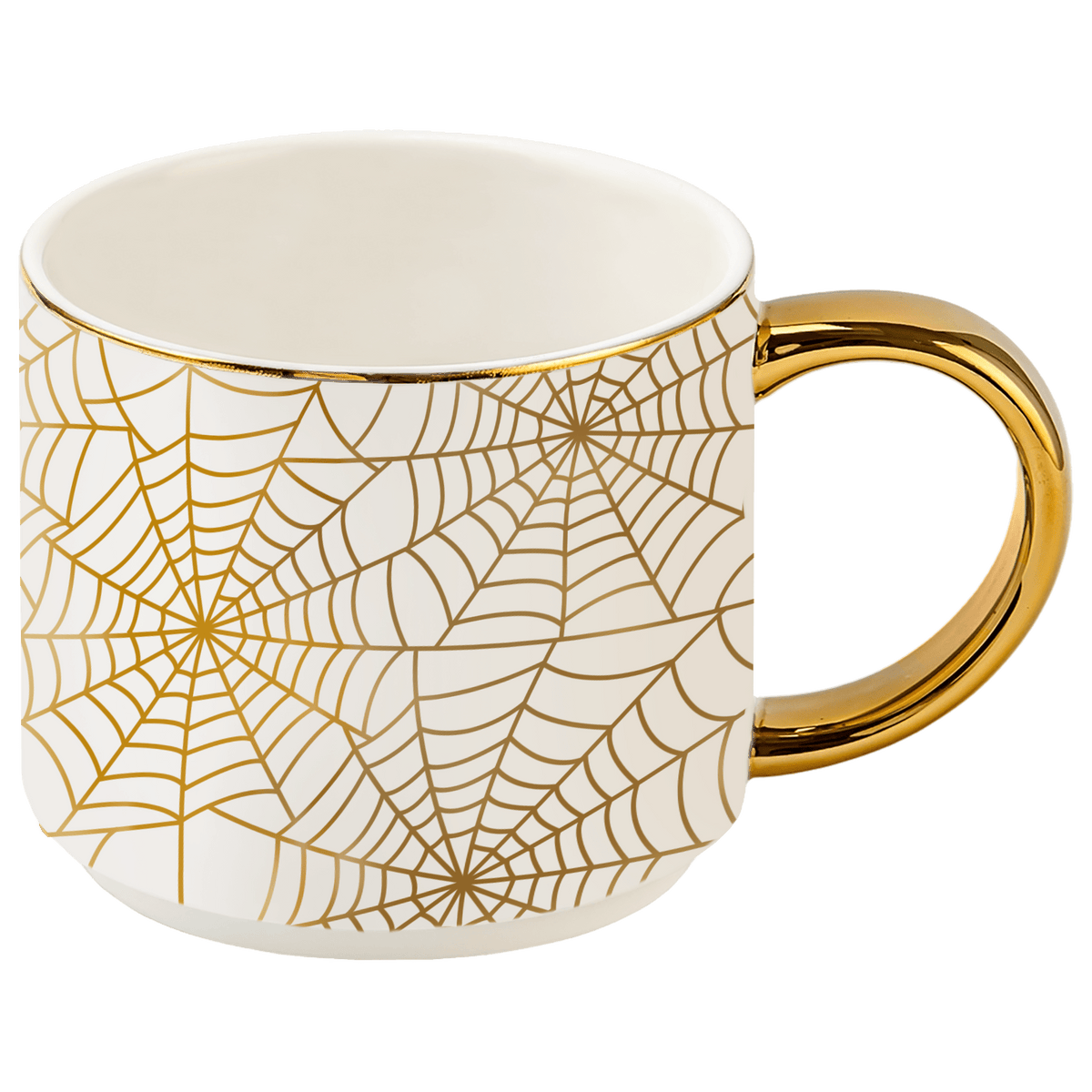 Spiderwebs 14 oz Gold Handle Coffee Mug