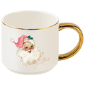 Vintage Santa 14 oz Gold Handle Coffee Mug
