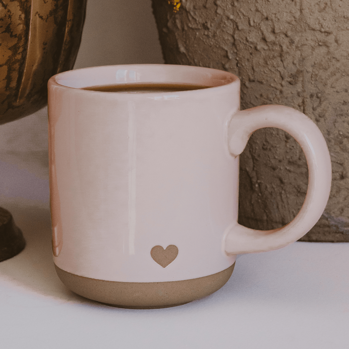 Pink Heart 14 oz Stoneware Coffee Mug