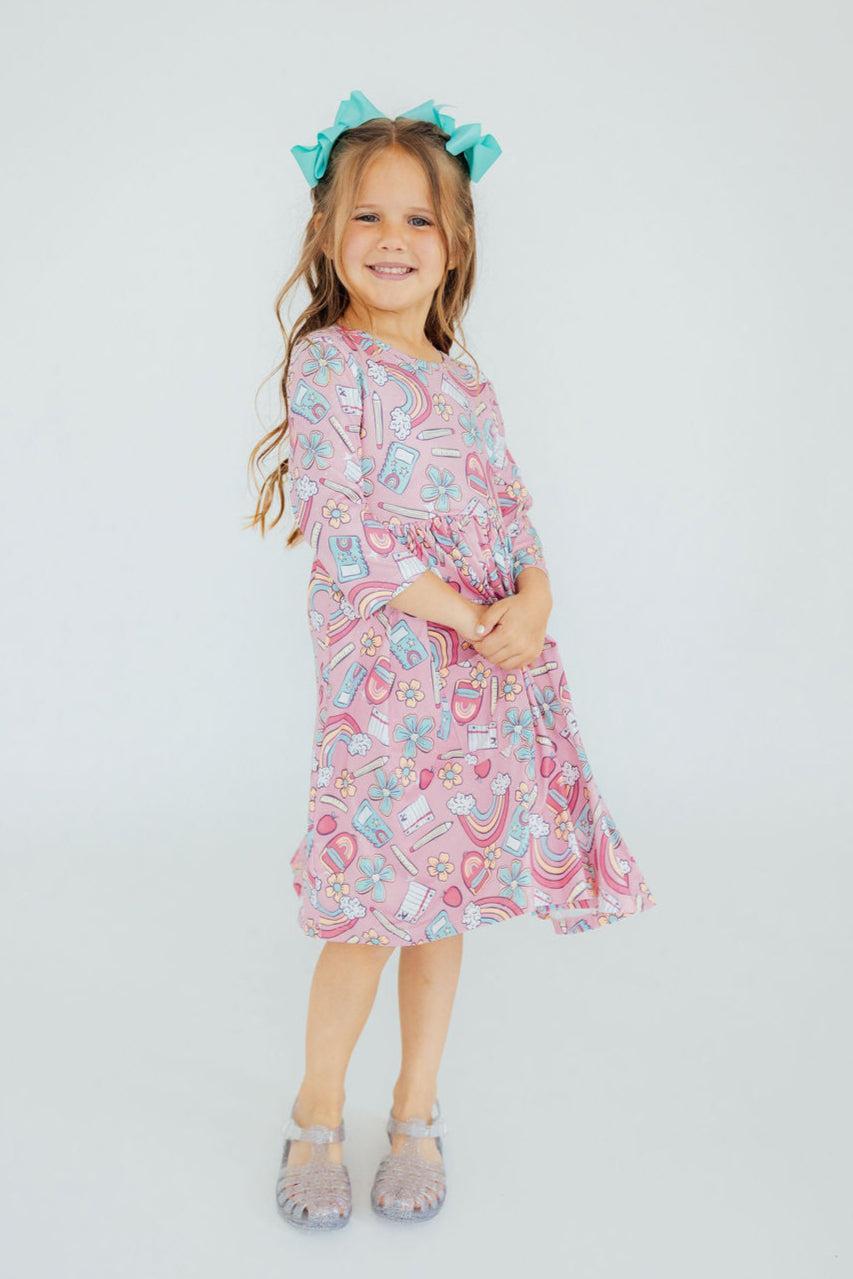 Dream Big Little One 3/4 Pocket Twirl Dress