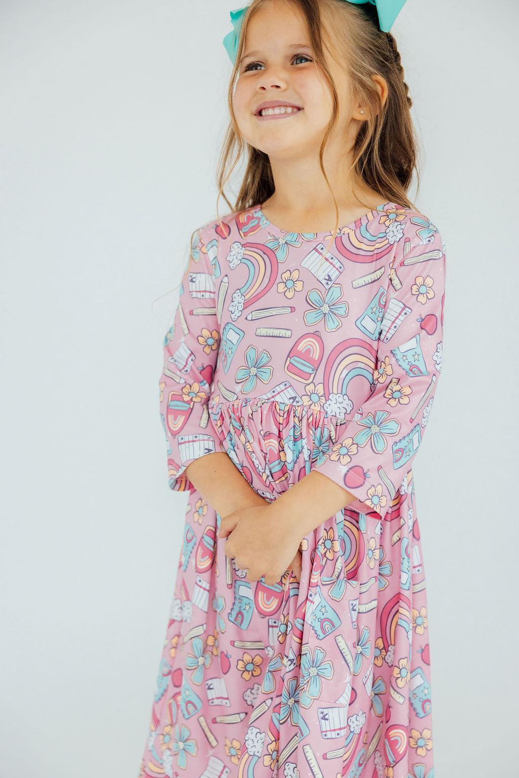 Dream Big Little One 3/4 Pocket Twirl Dress
