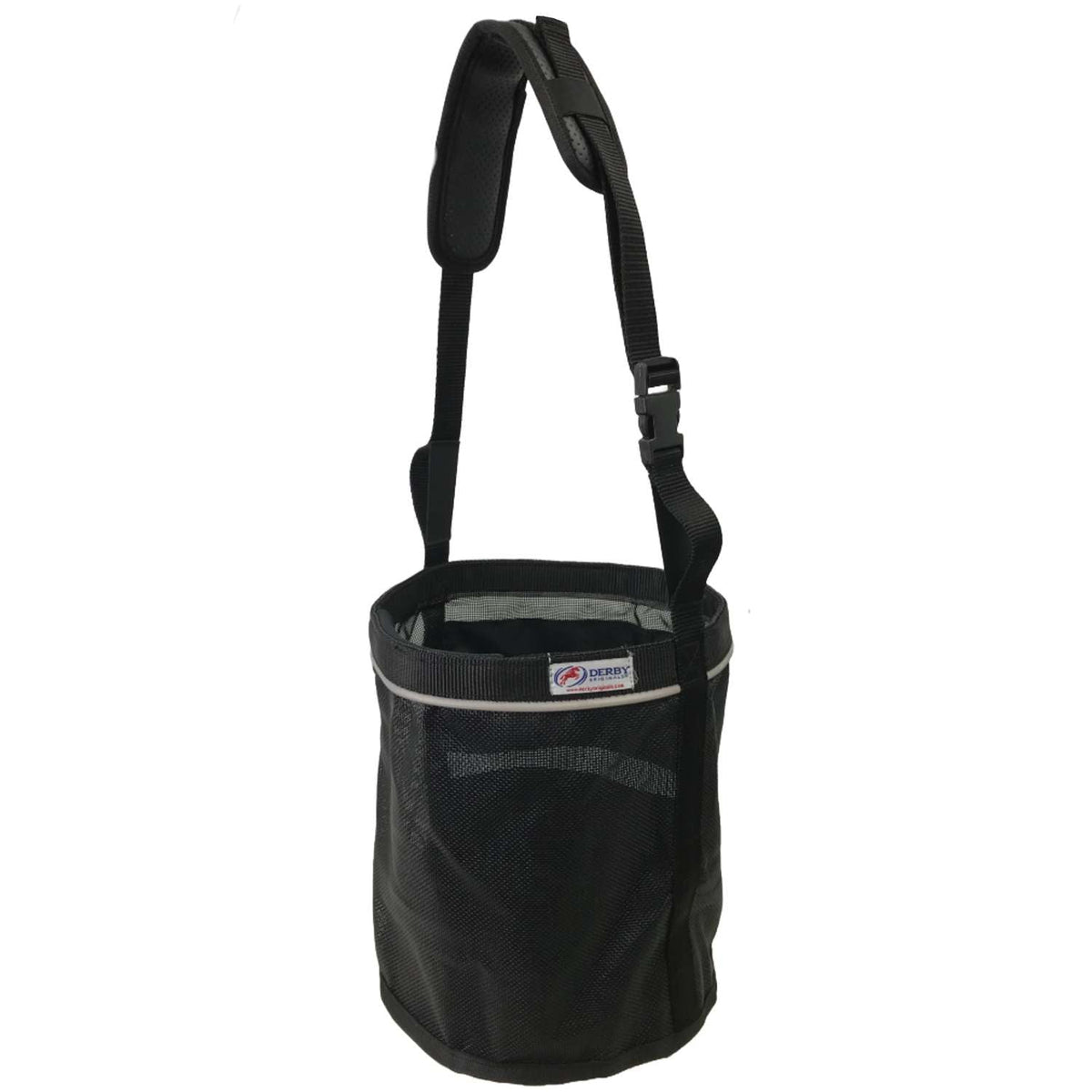 Derby Originals Heavy Duty PVC Mesh Reflective Feed Bag With Extra Comfort Noseband Padding No Spill Flap Design