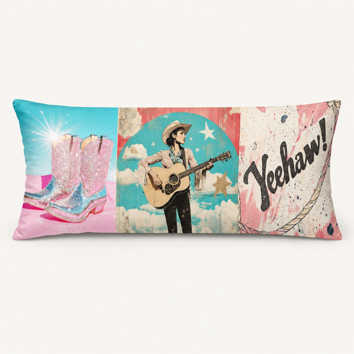 Baha Ranch Yeehaw Cowgirl Body Pillow Cover Made in America