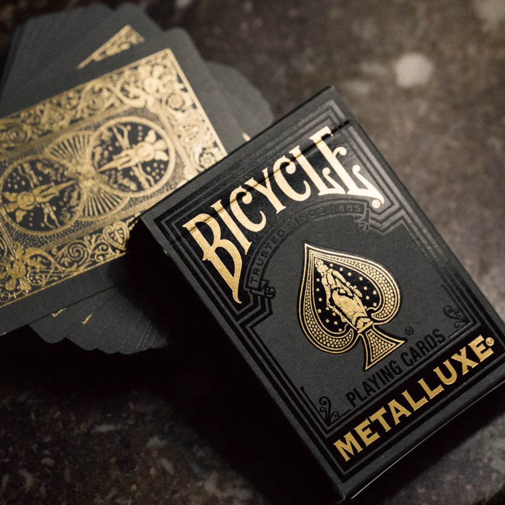 Bicycle Black and Gold Metalluxe Playing Cards – Premium Foil Edition
