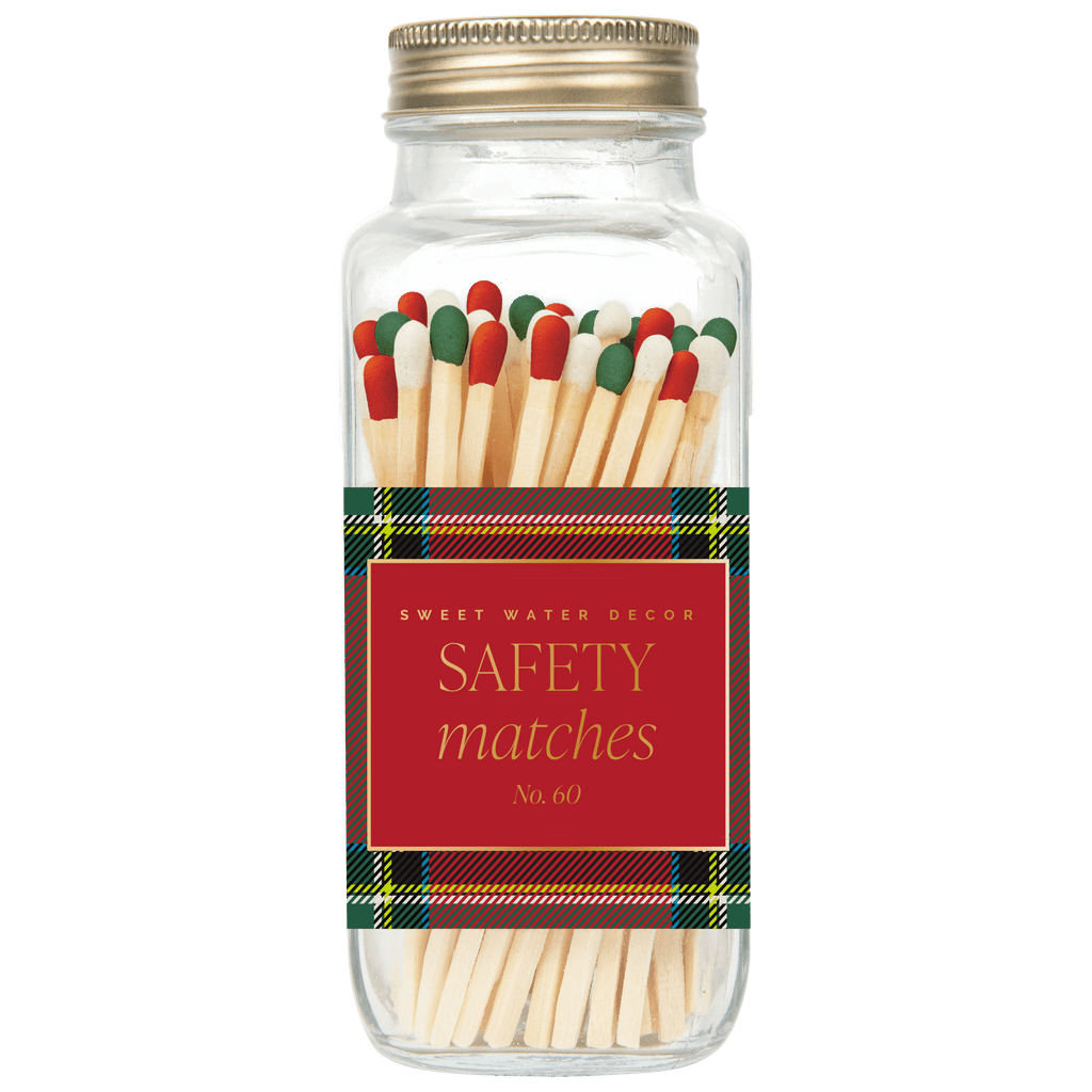 Holiday Red, Green, White Tip Safety Matches - 60 Count, 3.75"