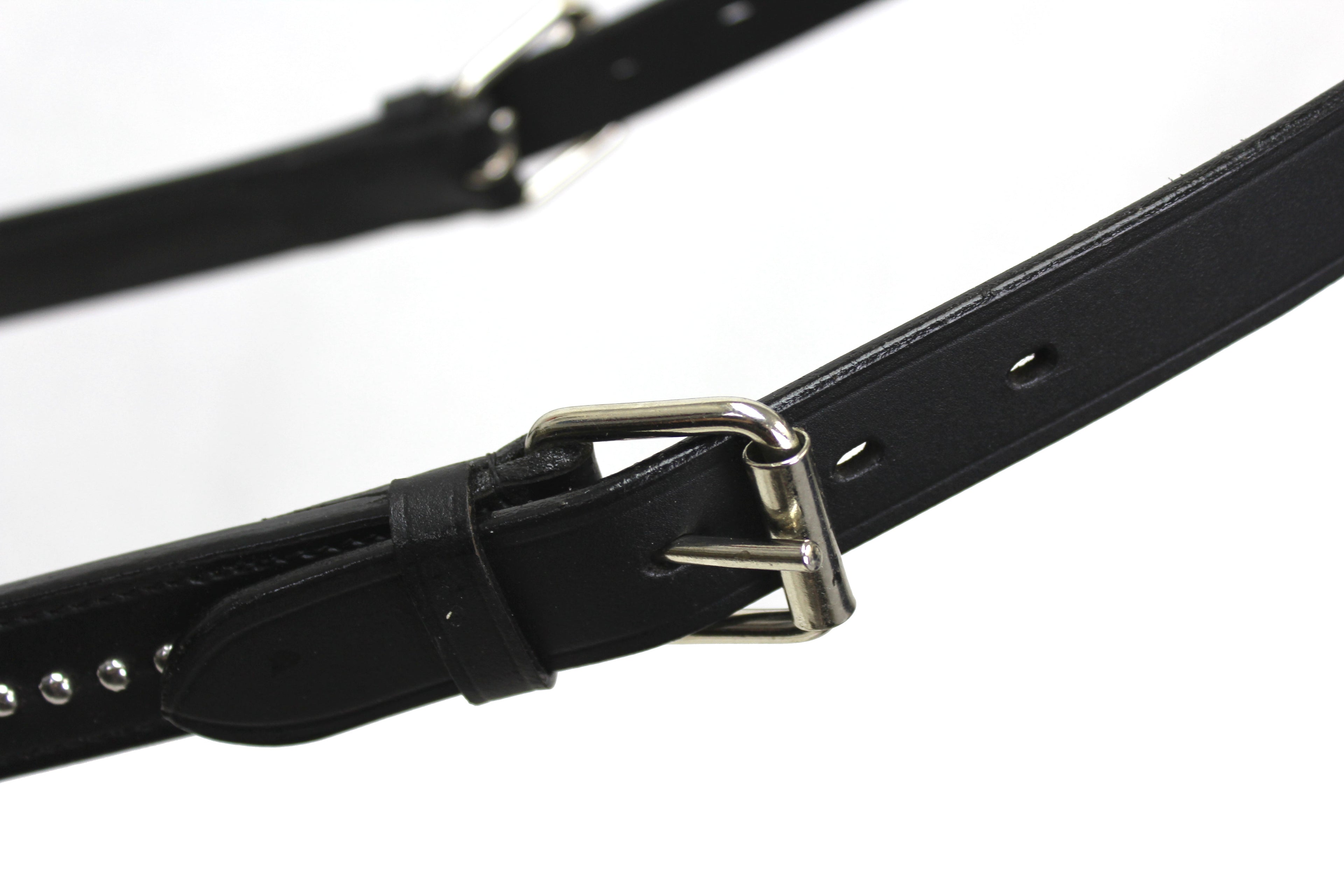 Derby Originals New and Improved Premium Show Spotted Flat Leather Cattle Show Halter, Small/Medium/Large, Adjustable Fit with 48" Lead and 14" Chain, Durable Hardware, 1-Year Warranty