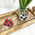 Buffalo Plaid Check Double Sided Leather Earrings