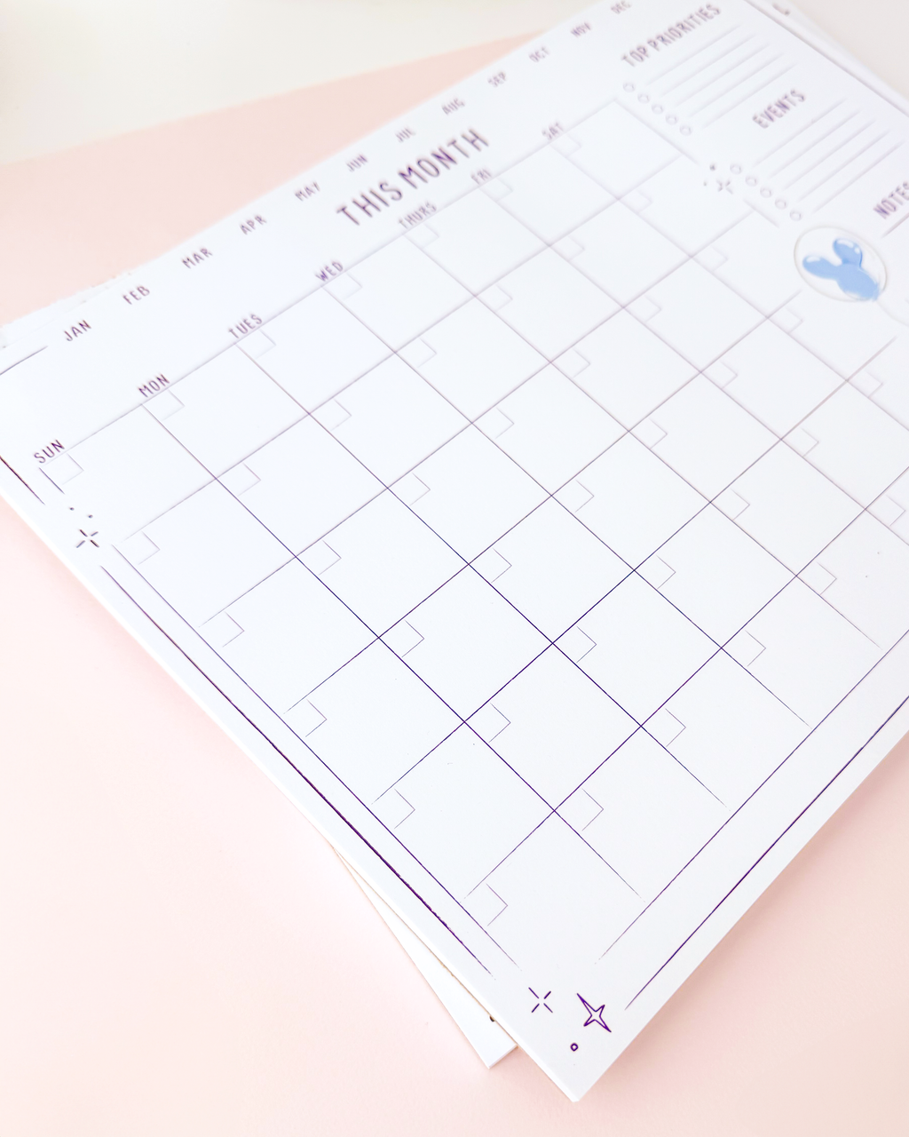 Balloons Undated *Monthly* Planner Notepad