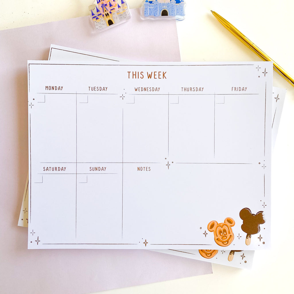Park Snacks Undated Weekly Planner Notepad
