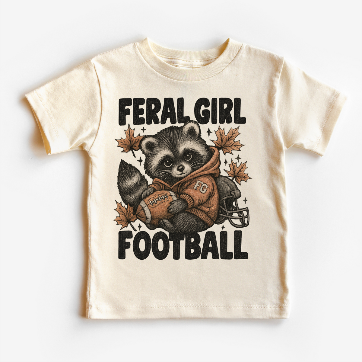 Feral Girl Football Raccoon Shirt - Football Tee