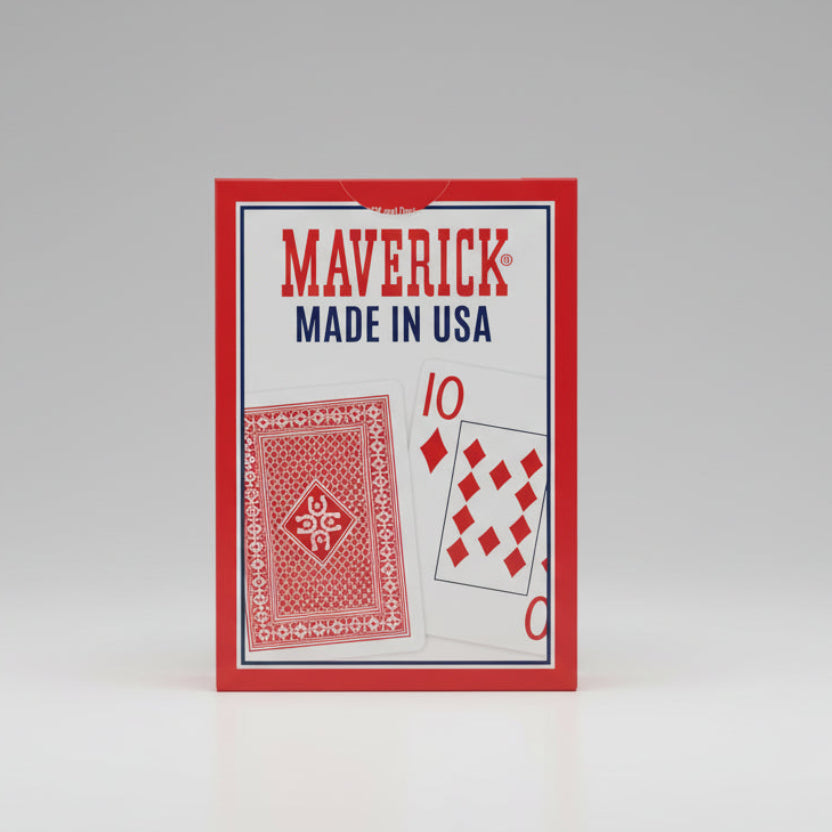Maverick Playing Cards – Jumbo Index – Made in USA – Red or Blue Deck