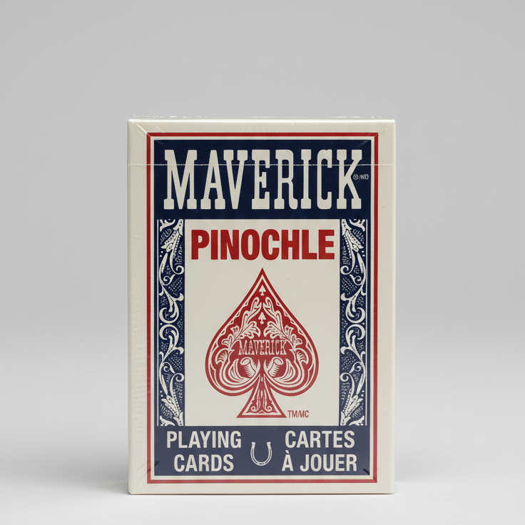 Maverick Pinochle Playing Cards Brick (12 Decks, Red & Blue)