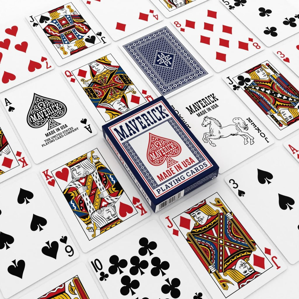 Maverick Playing Cards Brick (12 Decks, Red & Blue) – Standard Index – Made in USA