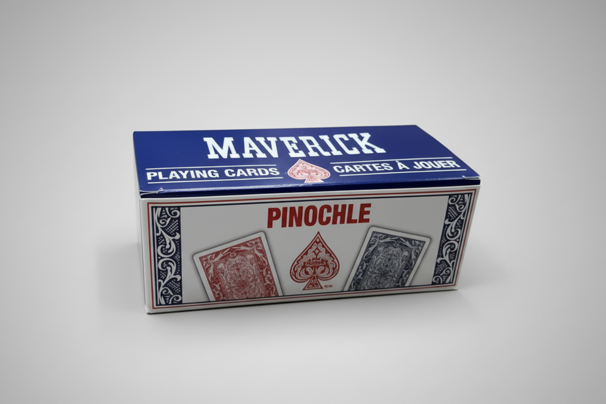 Maverick Pinochle Playing Cards Brick (12 Decks, Red & Blue)