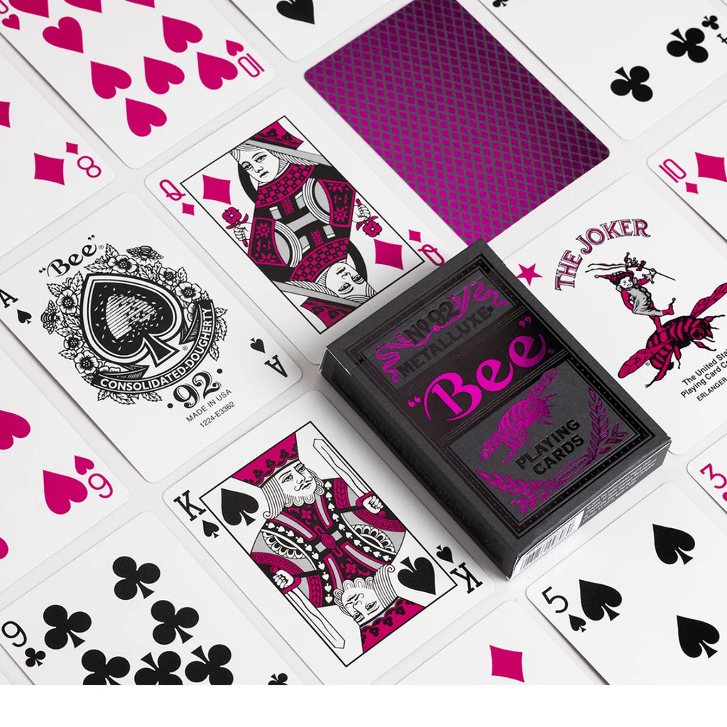 Bee Metalluxe Magenta Playing Cards – Rare Premium Foil Deck