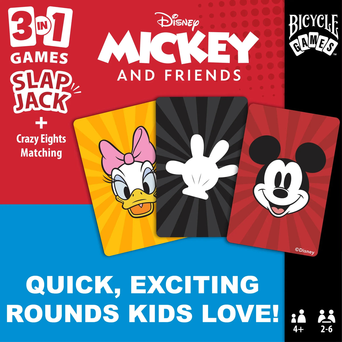 Bicycle Disney Mickey and Friends 3 in 1 (Matching/Crazy Eights/Slap Jack)