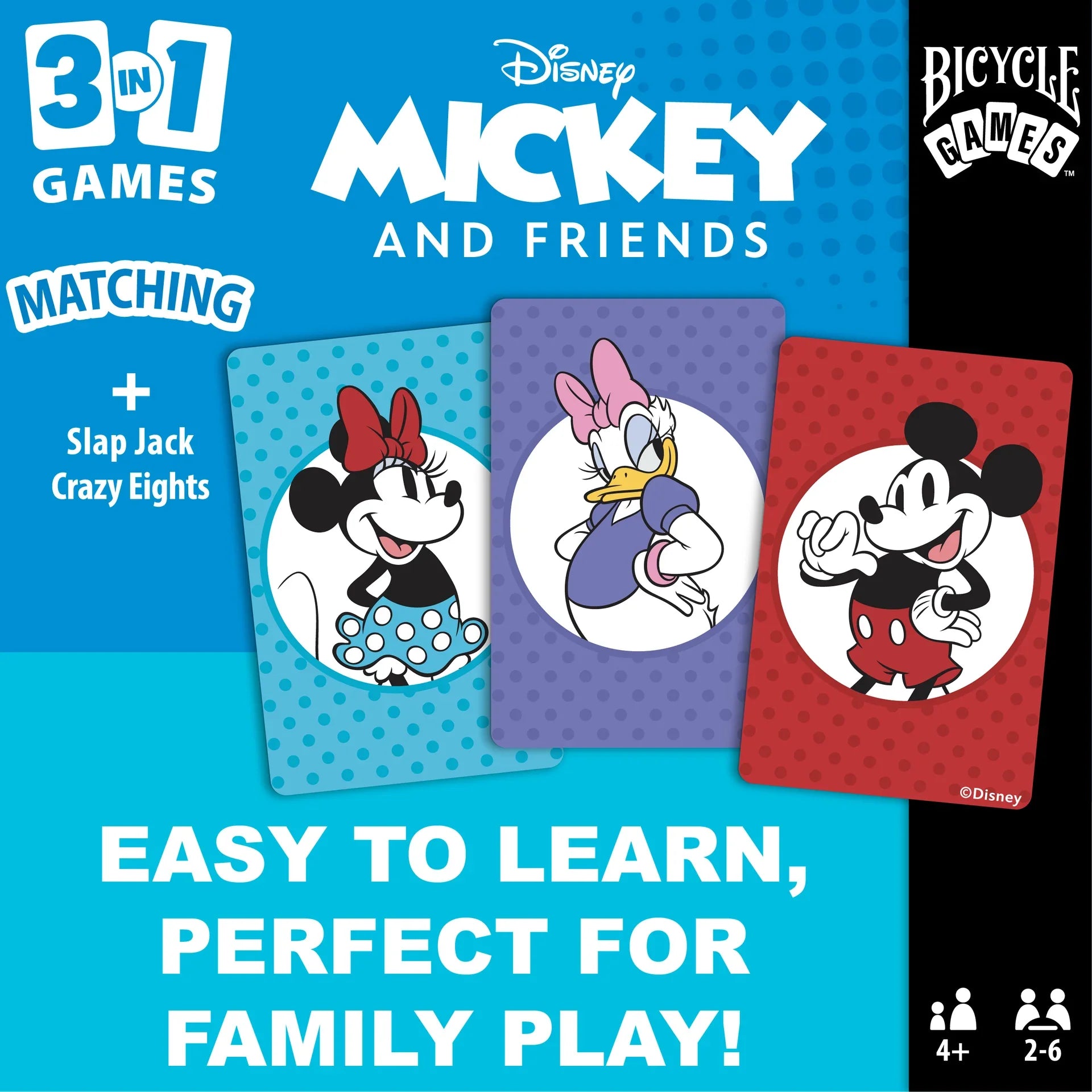 Bicycle Disney Mickey and Friends 3 in 1 (Matching/Crazy Eights/Slap Jack)