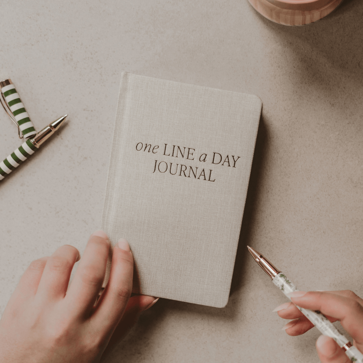Tan One Line A Day Memory Journal