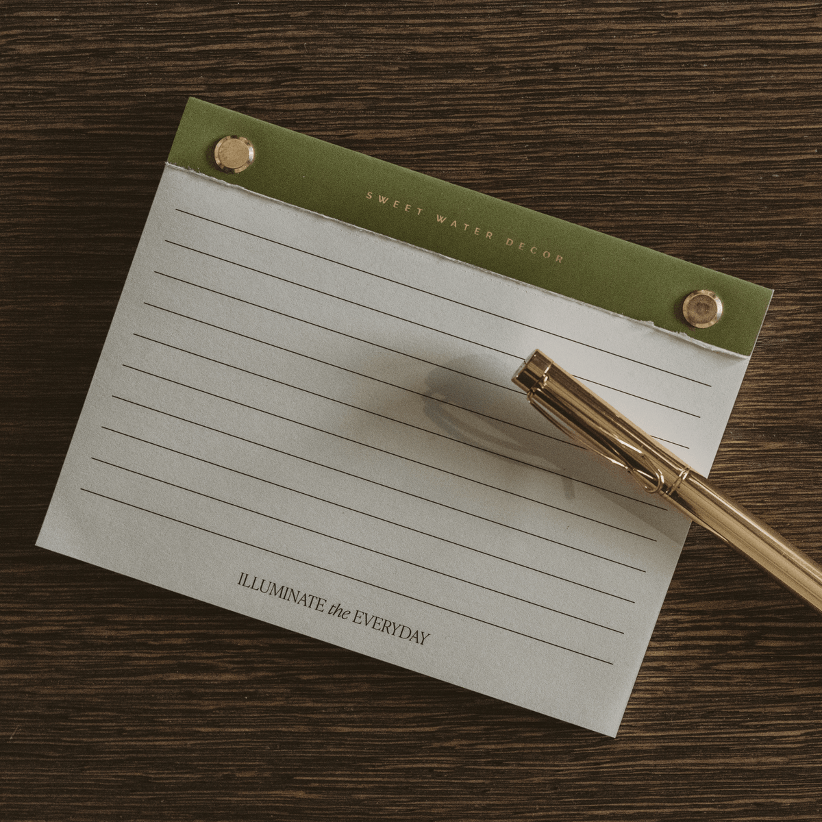Small Green Gold Rivet Basic Notepad