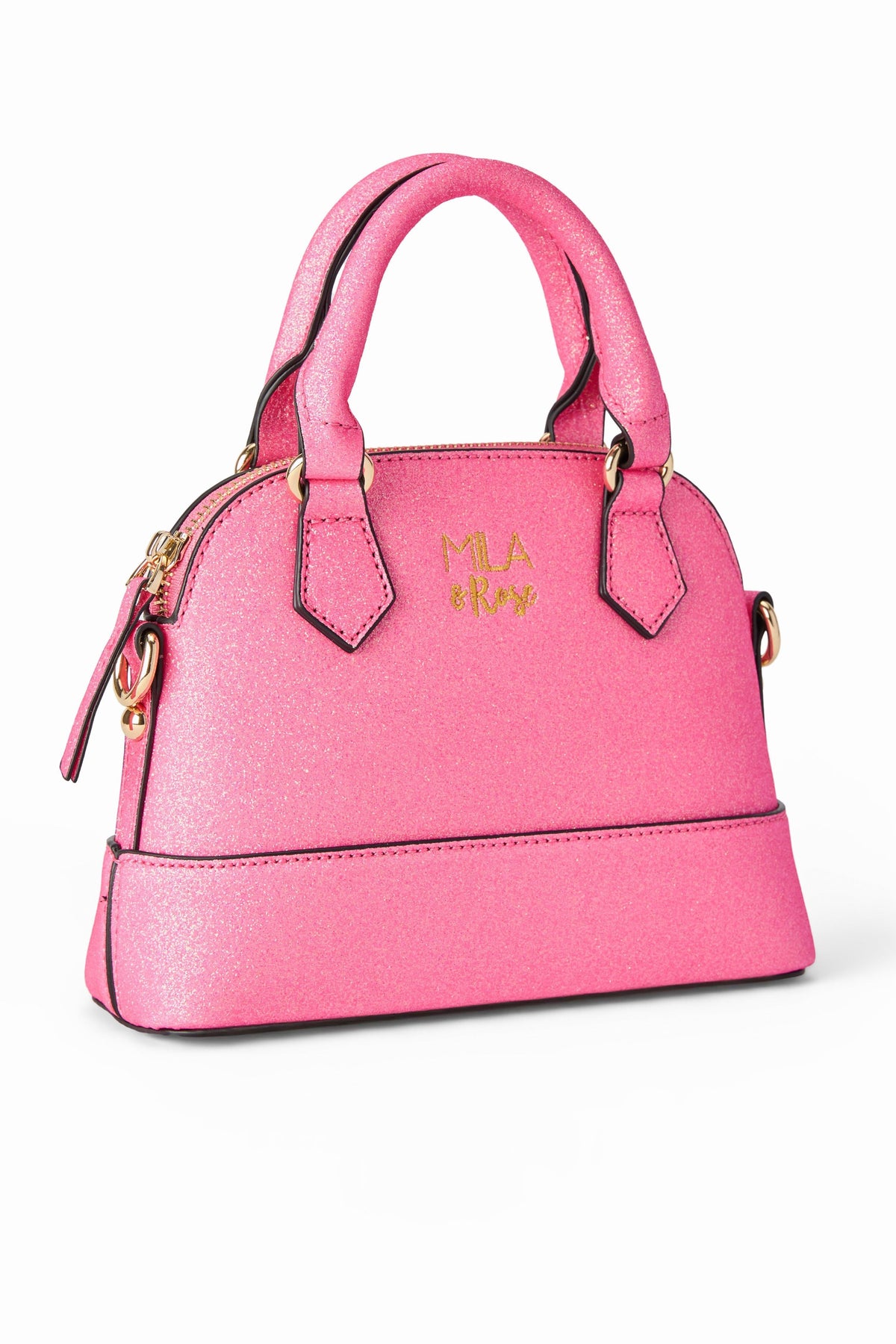 Neon Pink Glitter Girl's Crossbody Purse